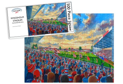 Kingsholm Stadium Fine Art Jigsaw Puzzle - Gloucester Rugby Union